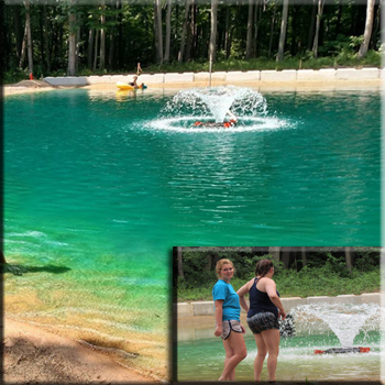 Man made pond for swimming